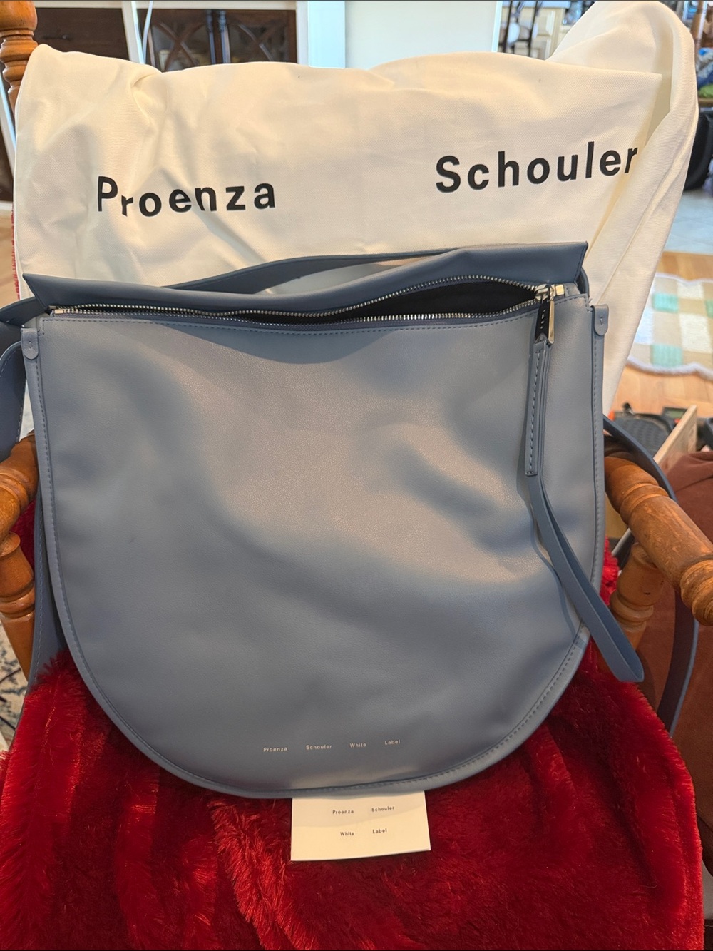 Proenza Schouler Dusty Blue Leather Shoulder Bag